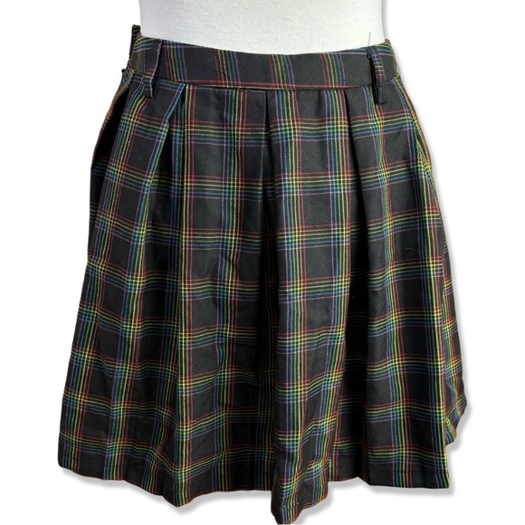 ⭐️HOT TOPIC Rainbow Pleated Plaid Schoolgirl Mini Skirt - Picture 3 of 5